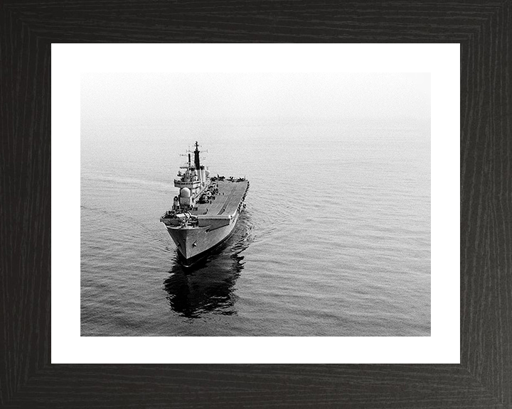 HMS Invincible (R05) Photo Print - Mediterranean 1990 - Royal Navy Invincible Class Aircraft Carrier Hampshire Prints 10 x 8 Black Frame Yes