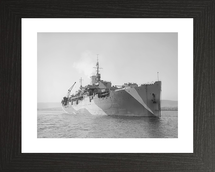 HMS Corfu (1943) Royal Navy Merchant Cruiser Starboard Bow View Photo Print Wall Art Decor Posters, Prints, & Visual Artwork Hampshire Prints 10 x 8 Black Frame Yes