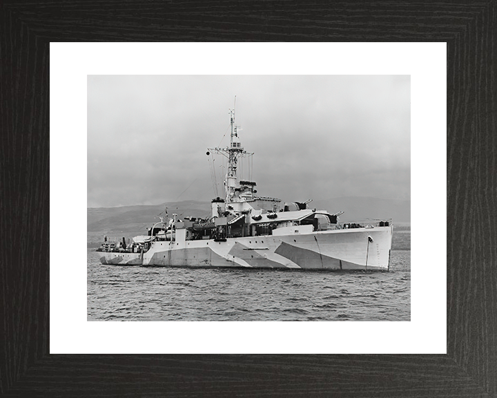 HMS Amethyst (F116) Royal Navy Black Swan Class Sloop Warship Starboard View Photo Print Wall Art Decor Posters, Prints, & Visual Artwork Hampshire Prints 10 x 8 Black Frame Yes