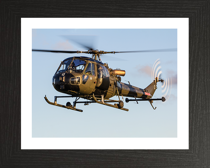 Westland Scout AH1 Helicopter in Flight 2015 Photo Print - British Army Aircraft Posters, Prints, & Visual Artwork Hampshire Prints 10 x 8 Black Frame Yes