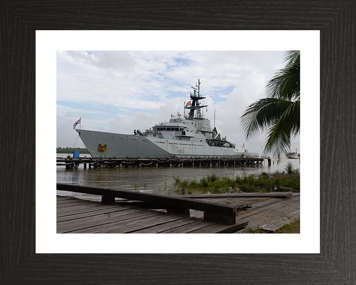 HMS Mersey (P283) Photo Print - Guyana 2016 - Royal Navy River Class Patrol Vessel Hampshire Prints 10 x 8 Black Frame Yes