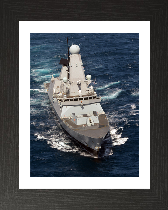HMS Diamond (D34) Photo Print - Bow View 2012 - Royal Navy Type 45 Destroyer Hampshire Prints 10 x 8 Black Frame Yes