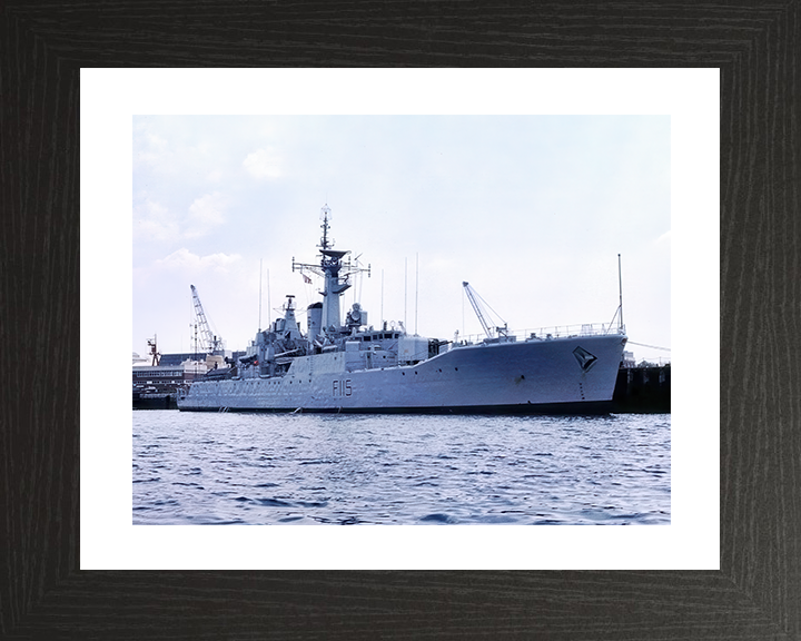 HMS Berwick (F115) Photo Print - Portsmouth 1983 - Royal Navy Rothesay Class Frigate Hampshire Prints 10 x 8 Black Frame Yes