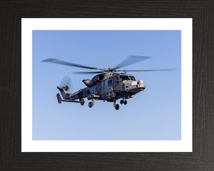 Army Air Corps Wildcat helicopter in flight Photo Print - British Army Hampshire Prints 10 x 8 Black Frame Yes