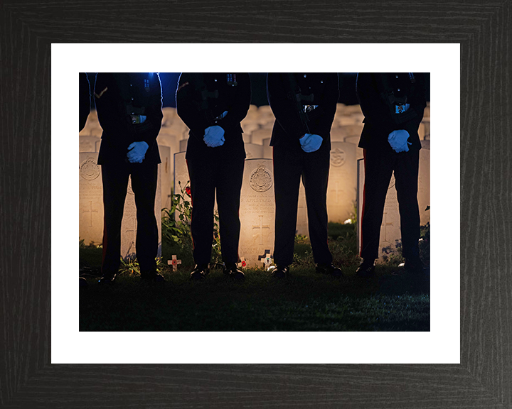 Soldiers with Commonwealth War Graves 2024 Photo Print - British Army Posters, Prints, & Visual Artwork Hampshire Prints 10 x 8 Black Frame Yes