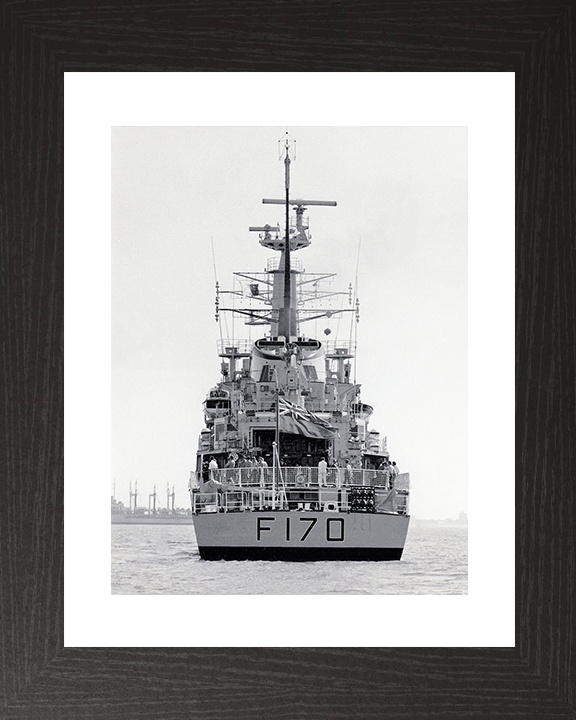 HMS Antelope (F170) Royal Navy Type 21 Frigate Stern View Photo Print Wall Art Decor Posters, Prints, & Visual Artwork Hampshire Prints 10 x 8 Black Frame Yes
