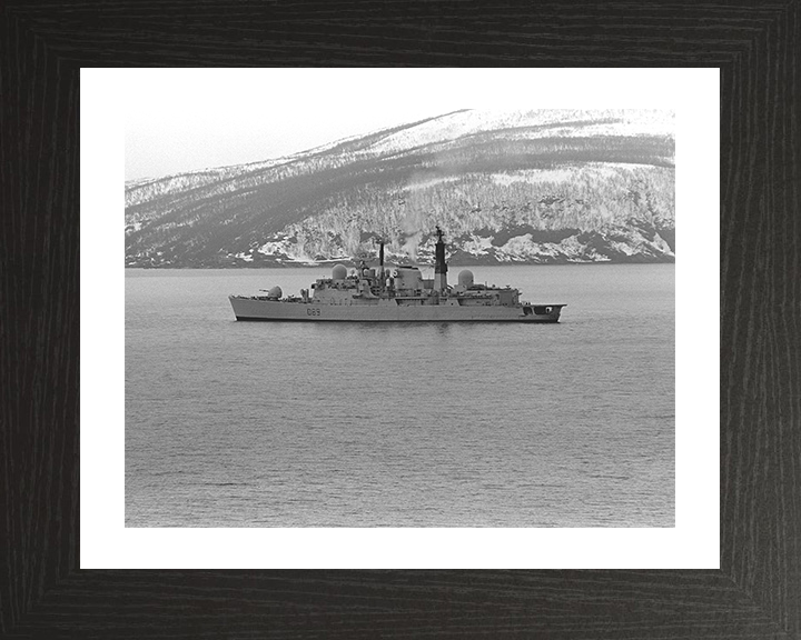 HMS Exeter (D89) Photo Print - Trondheim Fjord - Royal Navy Type 42 Destroyer Hampshire Prints 10 x 8 Black Frame Yes