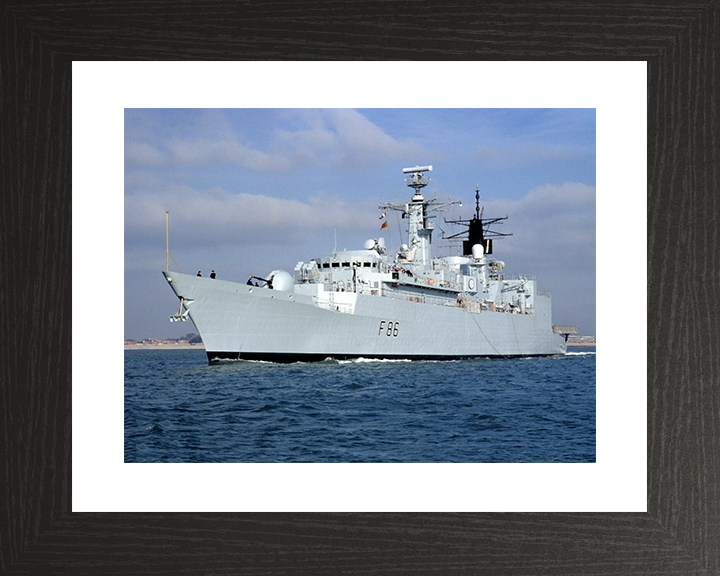 HMS Campbeltown (F86) Royal Navy Type 22 Frigate Low Port Side View Photo Print Naval Wall Art Decor Posters, Prints, & Visual Artwork Hampshire Prints 10 x 8 Black Frame Yes