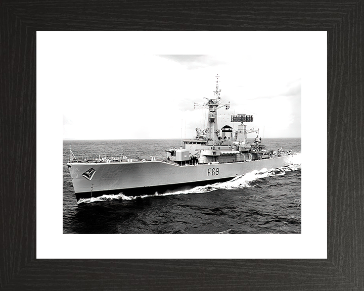 HMS Bacchante (F69) Royal Navy Leander Class Frigate Underway Photo Print Wall Art Decor Posters, Prints, & Visual Artwork Hampshire Prints 10 x 8 Black Frame Yes