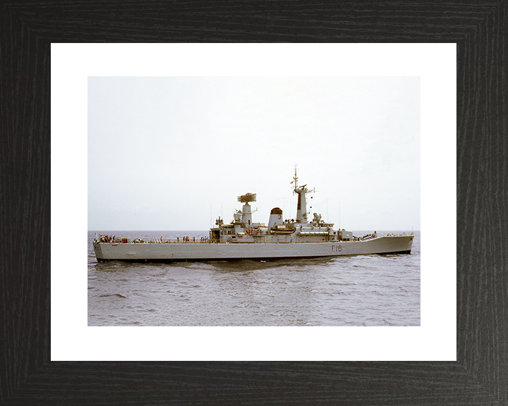 HMS Diomede (F16) Royal Navy Leander Class Frigate Starboard Beam View Photo Print Wall Art Decor Posters, Prints, & Visual Artwork Hampshire Prints 10 x 8 Black Frame Yes