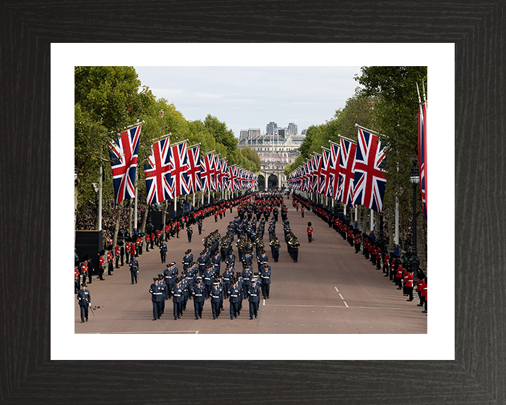 RAF Regiment March down the Mall London Photo Print - Royal Air Force Hampshire Prints 10 x 8 Black Frame Yes
