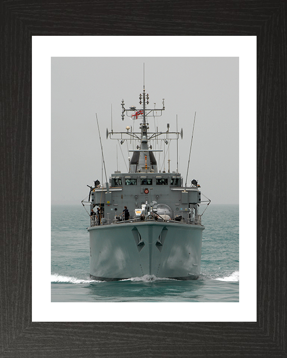 HMS Atherstone (M38) Photo Print - At Sea 2009 - Royal Navy Hunt Class Mine Warfare Vessel Hampshire Prints 10 x 8 Black Frame Yes