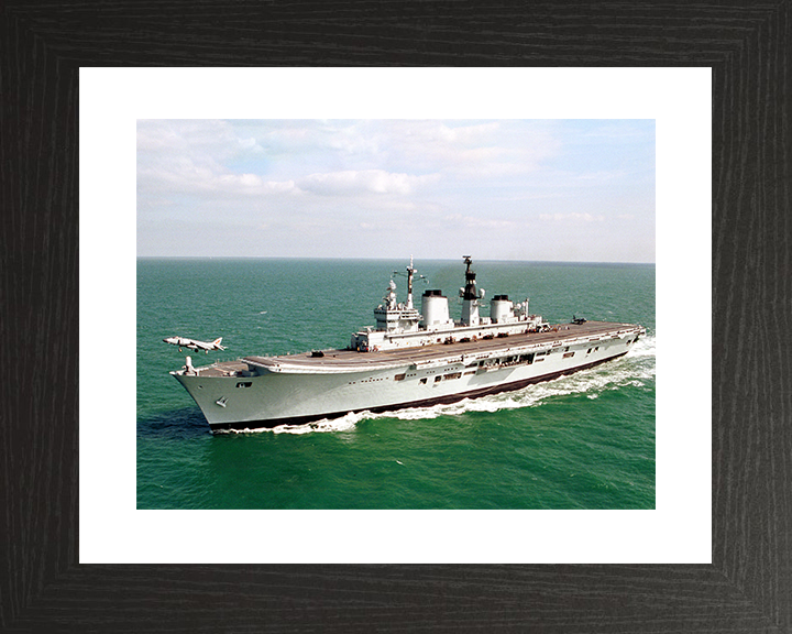 HMS Ark Royal (R07) Royal Navy Invincible Class Aircraft Carrier Harrier Takeoff Photo Print Wall Art Decor Posters, Prints, & Visual Artwork Hampshire Prints 10 x 8 Black Frame Yes