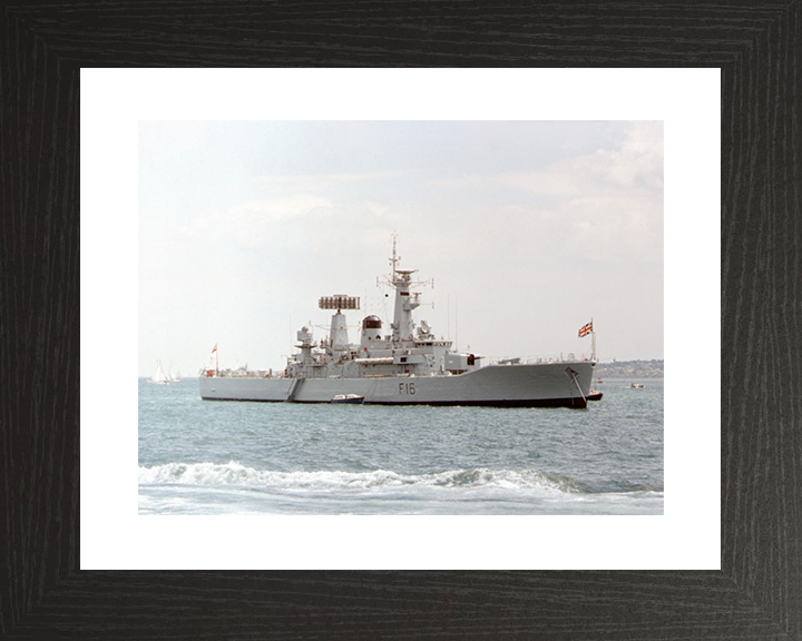 HMS Diomede (F16) Royal Navy Leander Class Frigate At Anchor Photo Print Wall Art Decor Posters, Prints, & Visual Artwork Hampshire Prints 10 x 8 Black Frame Yes