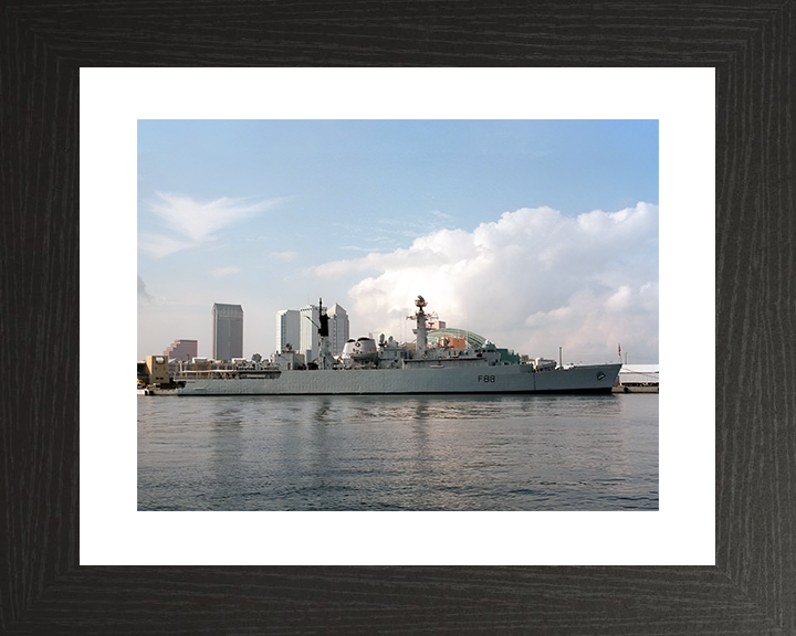 HMS Broadsword (F88) Royal Navy Type 22 Frigate Alongside Photo Print Wall Art Decor Posters, Prints, & Visual Artwork Hampshire Prints 10 x 8 Black Frame Yes