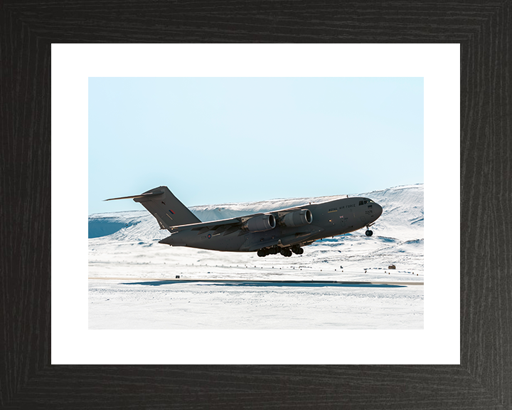 RAF C-17 Globemaster Takeoff Canada 2026 Photo Print Royal Air Force Aircraft Wall Art Posters, Prints, & Visual Artwork Hampshire Prints 10 x 8 Black Frame Yes