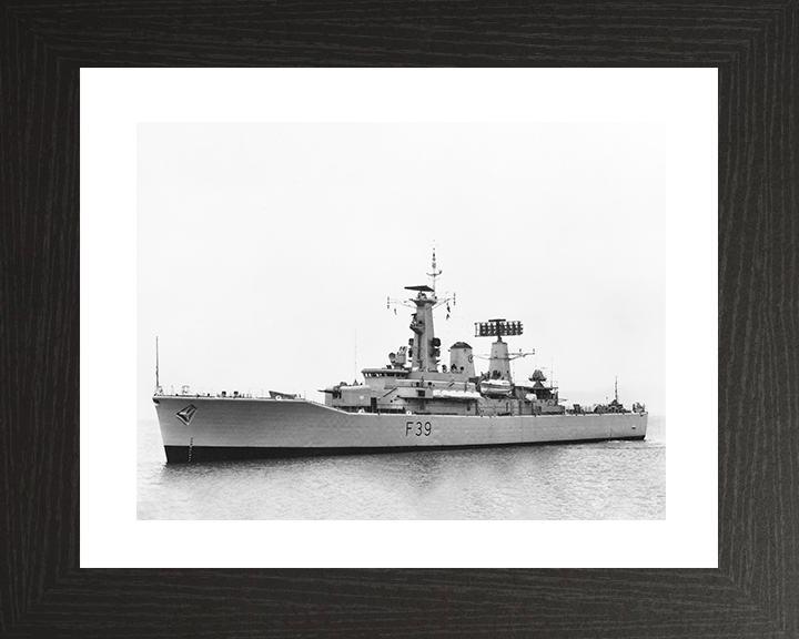 HMS Naiad (F39) Photo Print - at sea - Royal Navy Leander Class Frigate Posters, Prints, & Visual Artwork Hampshire Prints 10 x 8 Black Frame Yes