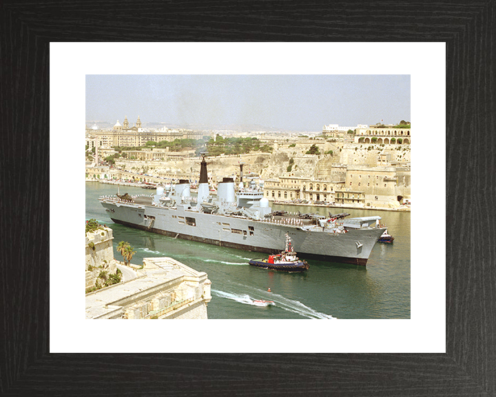 HMS Ark Royal (R07) Royal Navy Invincible Class Aircraft Carrier Malta 1994 Photo Print Wall Art Decor Posters, Prints, & Visual Artwork Hampshire Prints 10 x 8 Black Frame Yes