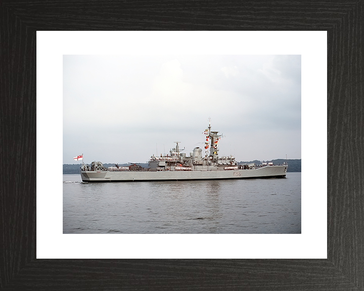HMS Argonaut (F56) Royal Navy Leander Class Frigate Entering Harbour 1985 Photo Print Wall Art Decor Posters, Prints, & Visual Artwork Hampshire Prints 10 x 8 Black Frame Yes