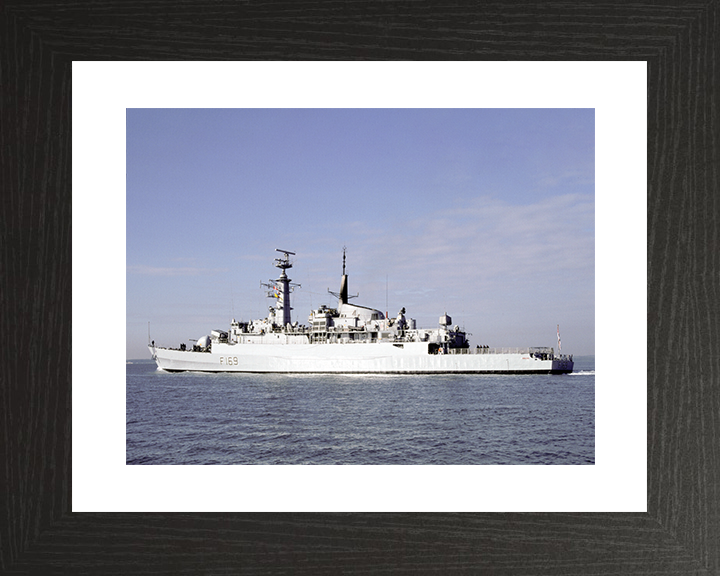 HMS Amazon (F169) Royal Navy Type 21 Frigate Leaving Harbour Photo Print Wall Art Decor Posters, Prints, & Visual Artwork Hampshire Prints 10 x 8 Black Frame Yes