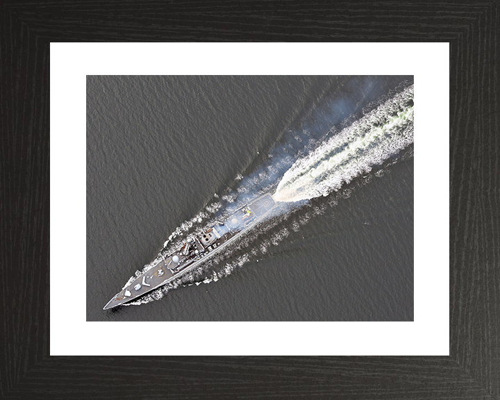 HMS Edinburgh (D97) Royal Navy Type 42 Destroyer From Above Photo Print Wall Art Decor Posters, Prints, & Visual Artwork Hampshire Prints 10 x 8 Black Frame Yes