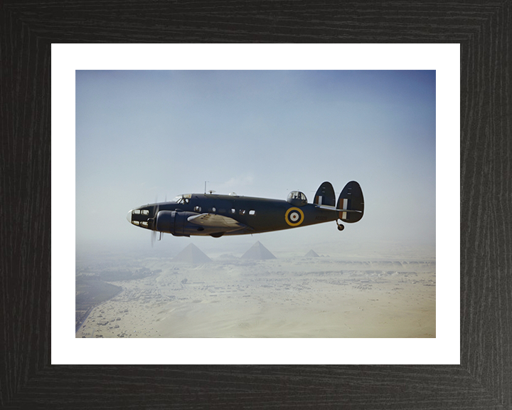 RAF Lockheed Hudson VI in Flight Photo Print - Royal Air Force Aircraft Hampshire Prints 10 x 8 Black Frame Yes