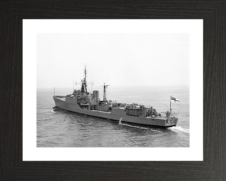 HMS Hardy (F54) Photo Print - At sea 1956 - Royal Navy Blackwood Class Frigate Hampshire Prints 10 x 8 Black Frame Yes