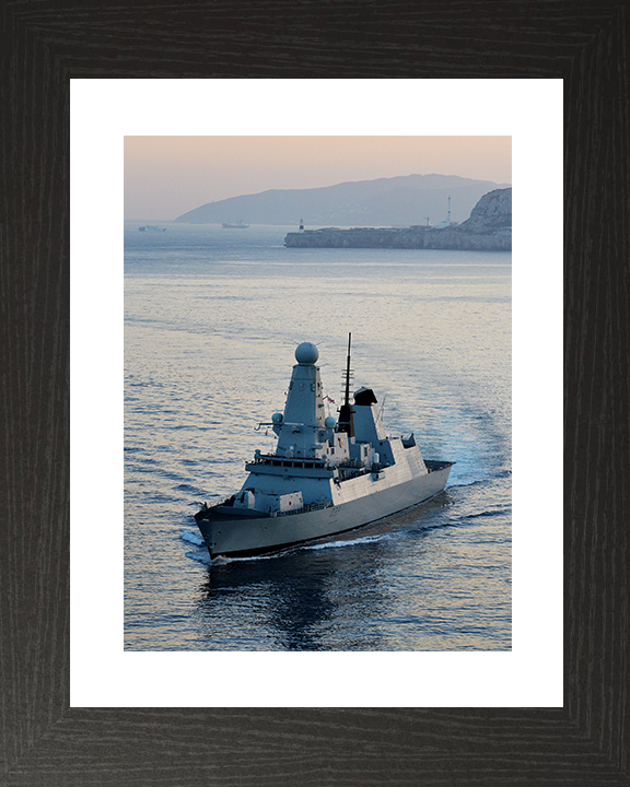 HMS Dauntless (D33) Royal Navy Type 45 Destroyer Turns Portrait Photo Print Wall Art Decor Posters, Prints, & Visual Artwork Hampshire Prints 10 x 8 Black Frame Yes