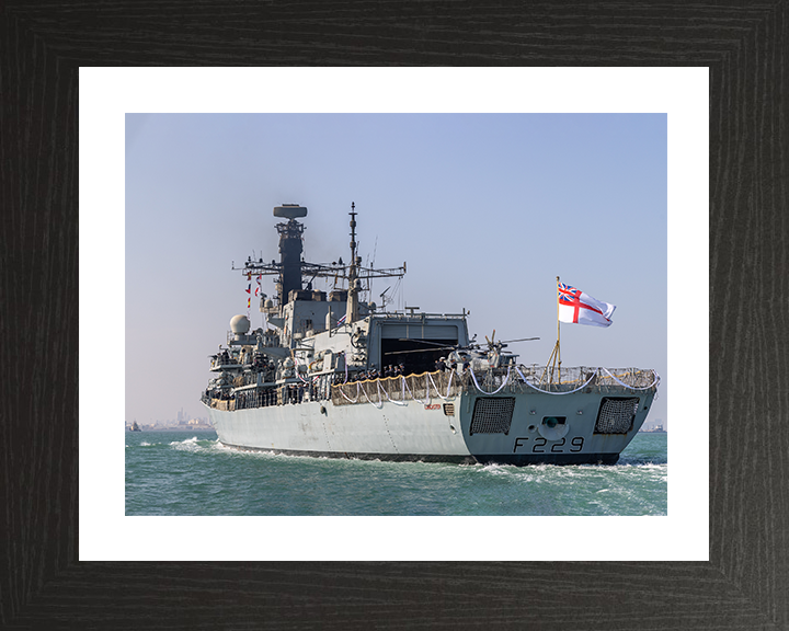HMS Lancaster (F229) Photo Print - Paying Off 2025 - Royal Navy Type 23 Frigate Posters, Prints, & Visual Artwork Hampshire Prints 10 x 8 Black Frame Yes