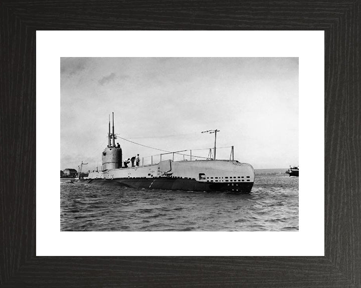 HMS Seahorse (98S) Photo Print - Starboard View - Royal Navy S Class Submarine Hampshire Prints 10 x 8 Black Frame Yes