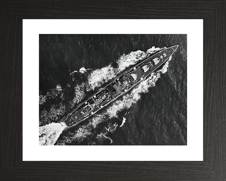 HMS Barrosa (D68) Royal Navy Battle Class Destroyer From Above Photo Print Wall Art Decor Posters, Prints, & Visual Artwork Hampshire Prints 10 x 8 Black Frame Yes