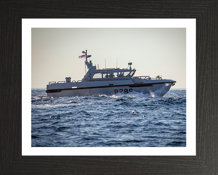 HMS Dagger (P296) Photo Print - Starboard View - Royal Navy Cutlass Class Patrol Vessel Hampshire Prints 10 x 8 Black Frame Yes