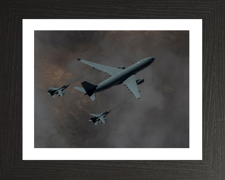RAF Voyager KC2 Refuelling Tornado GR4 Jets Photo Print - Royal Air Force Aircraft Hampshire Prints 10 x 8 Black Frame Yes