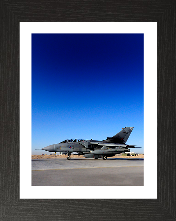 RAF Tornado GR4 on a Runway 2009 Photo Print - Royal Air Force Aircraft Posters, Prints, & Visual Artwork Hampshire Prints 10 x 8 Black Frame Yes