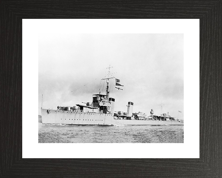 HMS Broke (D83) Royal Navy Thornycroft Type Flotilla Leader Port Side Photo Print Wall Art Decor Posters, Prints, & Visual Artwork Hampshire Prints 10 x 8 Black Frame Yes