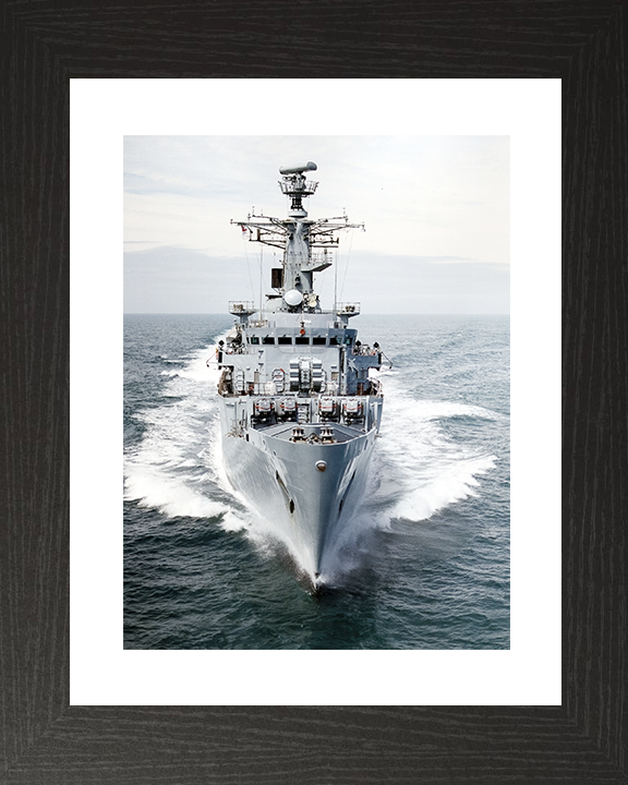 HMS Brazen (F91) Royal Navy Type 22 Frigate Bow View Photo Print Wall Art Decor Posters, Prints, & Visual Artwork Hampshire Prints 10 x 8 Black Frame Yes