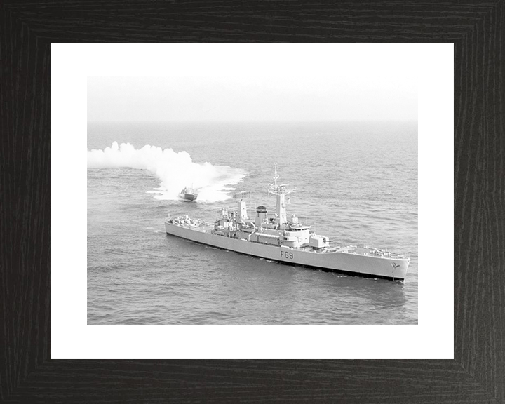 HMS Bacchante (F69) Royal Navy Leander Class Frigate With Patrol Vessel Photo Print Wall Art Decor Posters, Prints, & Visual Artwork Hampshire Prints 10 x 8 Black Frame Yes