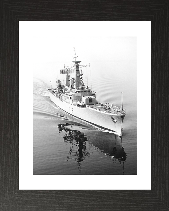 HMS Argonaut (F56) Royal Navy Leander Class Frigate On Calm Sea Photo Print Wall Art Decor Posters, Prints, & Visual Artwork Hampshire Prints 10 x 8 Black Frame Yes