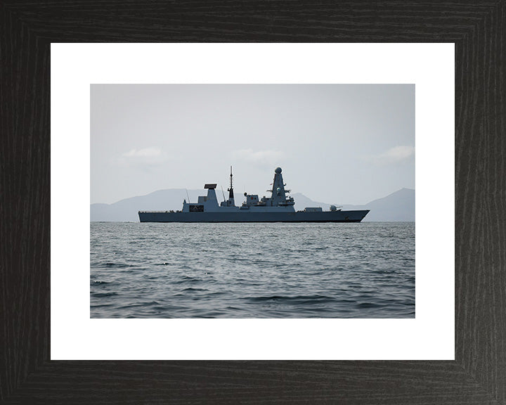 HMS Defender (D36) Photo Print - Starboard Beam View - Royal Navy Type 45 Destroyer Hampshire Prints 10 x 8 Black Frame Yes