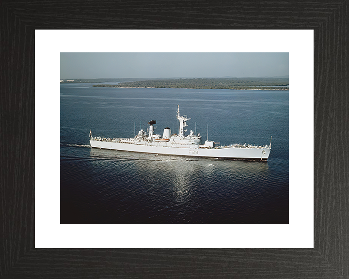 HMS Cleopatra (F28) Royal Navy Leander Class Frigate High Starboard Beam View Photo Print Wall Art Decor Posters, Prints, & Visual Artwork Hampshire Prints 10 x 8 Black Frame Yes