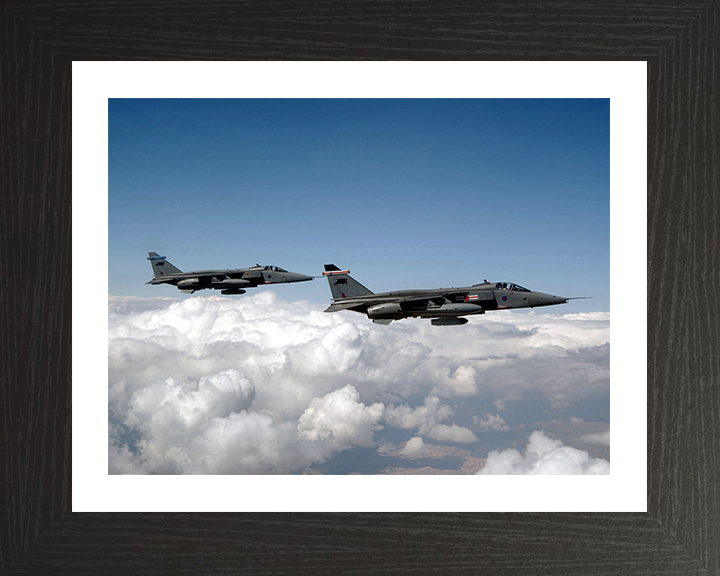 RAF Jaguar GR3A Jets in flight over Turkey Photo Print - Royal Air Force Aircraft Hampshire Prints 10 x 8 Black Frame Yes