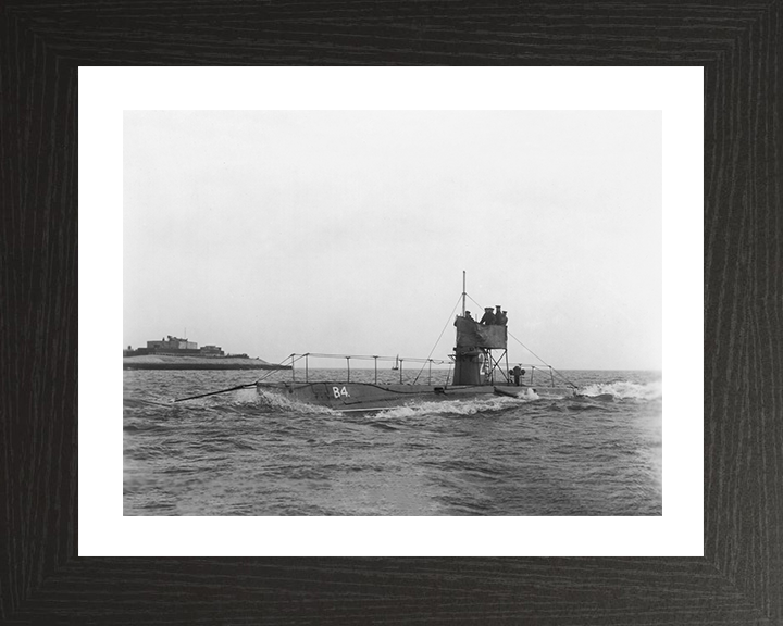 HMS B4 Photo Print - Port Side View - Royal Navy B Class Submarine Hampshire Prints 10 x 8 Black Frame Yes