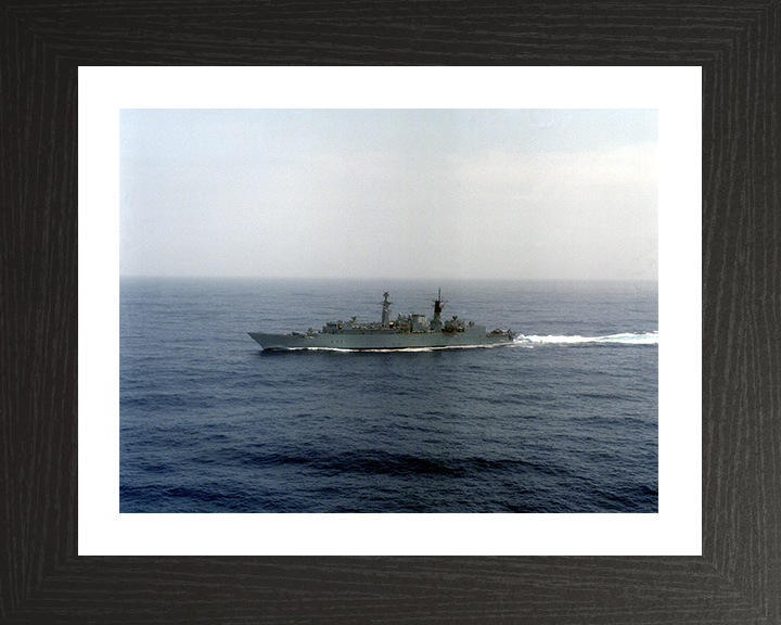 HMS Beaver (F93) Photo Print - At Sea 1988 - Royal Navy Type 22 Frigate Hampshire Prints 10 x 8 Black Frame Yes