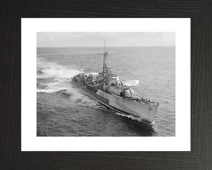 HMS Cambrian (R85) Royal Navy C Class Destroyer High Starboard Bow View Photo Print Wall Art Decor Posters, Prints, & Visual Artwork Hampshire Prints 10 x 8 Black Frame Yes