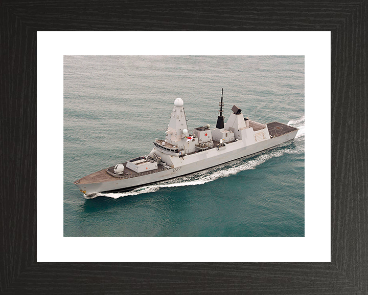 HMS Duncan (D37) Royal Navy Type 45 Destroyer High Starboard Bow View Photo Print Wall Art Decor Posters, Prints, & Visual Artwork Hampshire Prints 10 x 8 Black Frame Yes