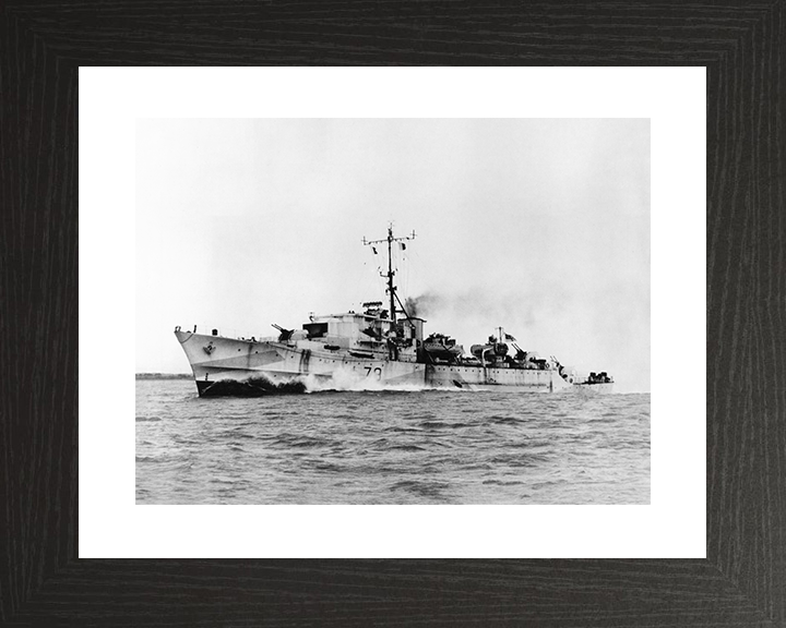 HMS Brissenden (L79) Royal Navy Hunt Class Destroyer Port Side View Photo Print Wall Art Decor Posters, Prints, & Visual Artwork Hampshire Prints 10 x 8 Black Frame Yes