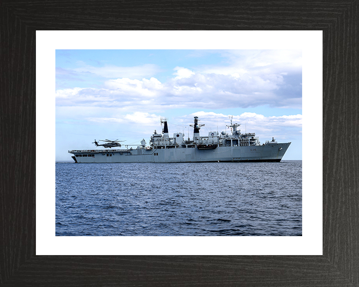 HMS Albion (L14) Photo Print - Starboard Beam 2021 - Royal Navy Albion Class Amphibious Ship Hampshire Prints 10 x 8 Black Frame Yes
