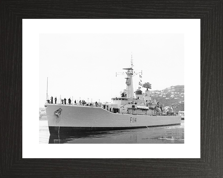 HMS Ajax (F114) Royal Navy Leander Class Frigate Photo Print Warship Wall Art Posters, Prints, & Visual Artwork Hampshire Prints 10 x 8 Black Frame Yes