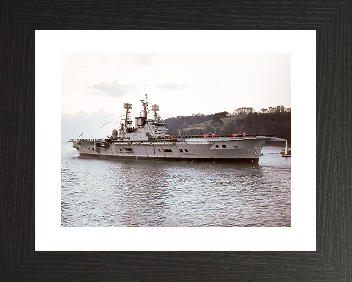 HMS Ark Royal (R09) Royal Navy Audacious Class Aircraft Carrier Paying Off Photo Print Wall Art Decor Posters, Prints, & Visual Artwork Hampshire Prints 10 x 8 Black Frame Yes