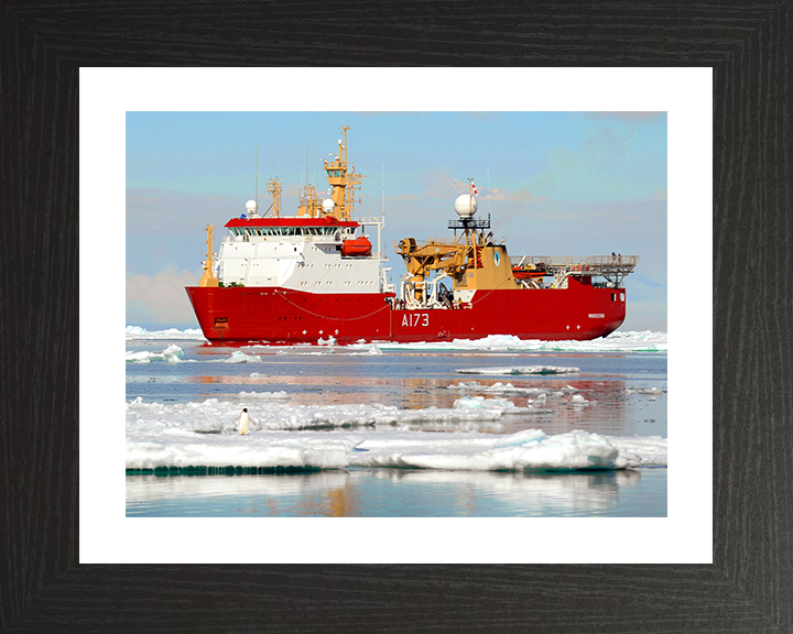 HMS Protector (A173) Photo Print - Reflections 2016 - Royal Navy Ice Patrol Vessel Hampshire Prints 10 x 8 Black Frame Yes